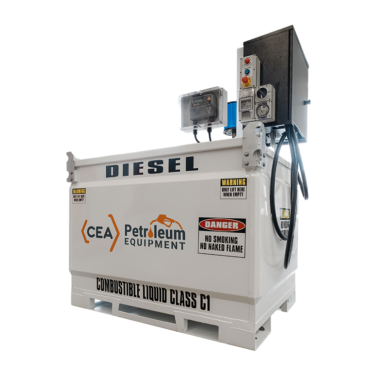 1100L CEA CUBE Self Bunded Tank fitted with Piusi ST Box 240V Diesel Dispensing System