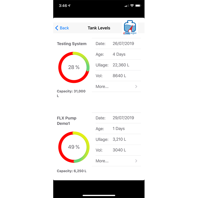 iFUEL Mobile ATG Upgrade Demo Screen Shot